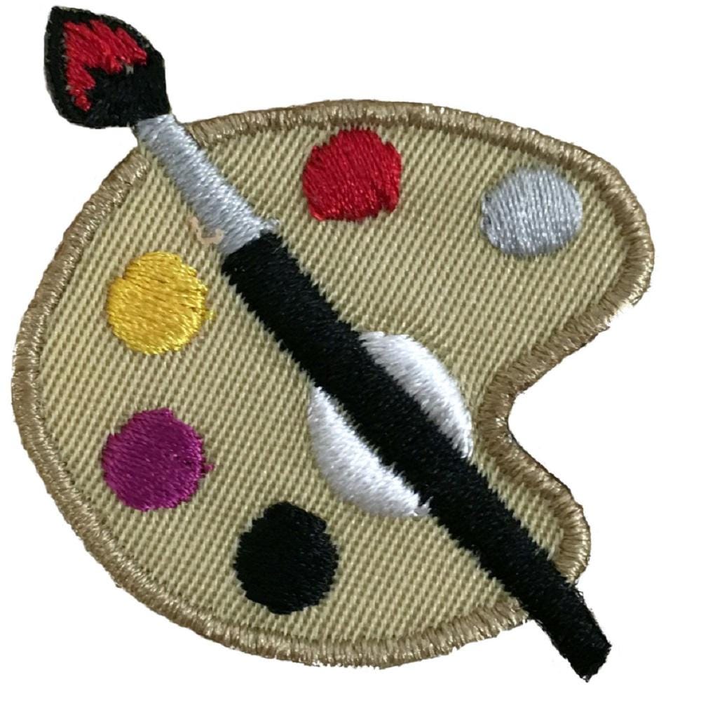 Artist Paint Palette Patch - Embroidered Applique Fine Arts Painting Badge (Iron On)