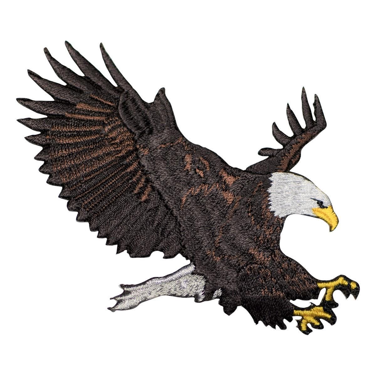 Bald Eagle Patch - Embroidered Applique American, Bird of Prey (Iron On)