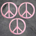 Peace Sign Patch Set - Pink, 3 Pack, World Peace, Applique (Iron On)