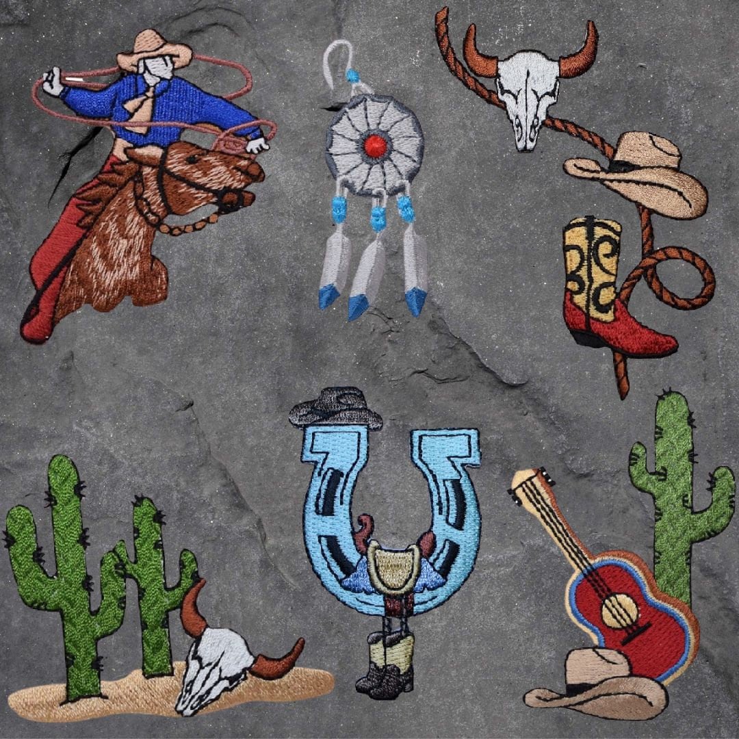 Wild West Patch Set - Western, Cowboy, Cactus, Horseshoe, Dreamcatcher(Iron On)