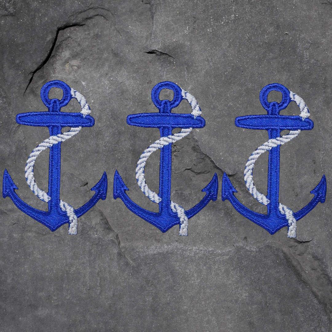 Anchor Patch Set - 3 Pack, Blue, Navy, Sailing, Applique (Iron On)