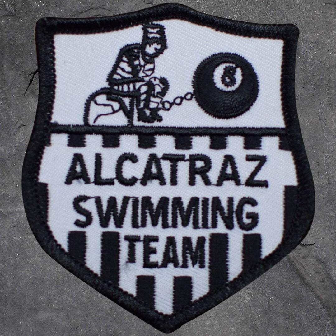 Alcatraz Swimming Team Patch - Embroidered San Francisco California, The Rock, Prison Badge (Iron On)