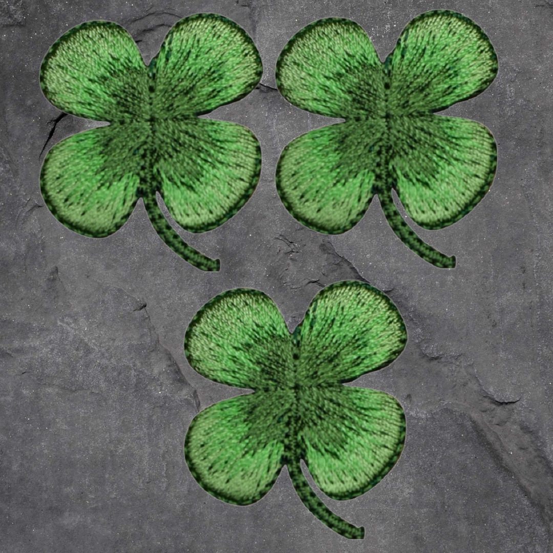 Four Leaf Clover Patch Set - Shamrock, Good Luck, Applique (Iron On)