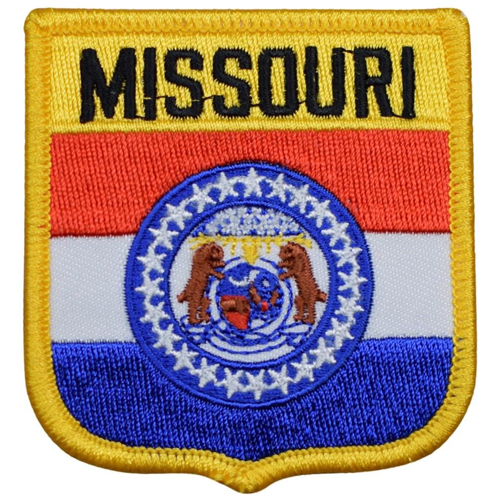 Missouri Patch - Jefferson City, St. Louis, Kansas City, Springfield, Flag (Iron On)