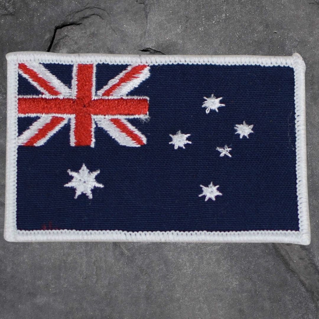Australia Patch Set - Australian Flag Badge, Tasmania, Perth, Sydney (Iron On)