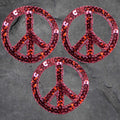Peace Sign Patch Set - Red, Sequin, 3 Pack, World Peace, Applique (Iron On)