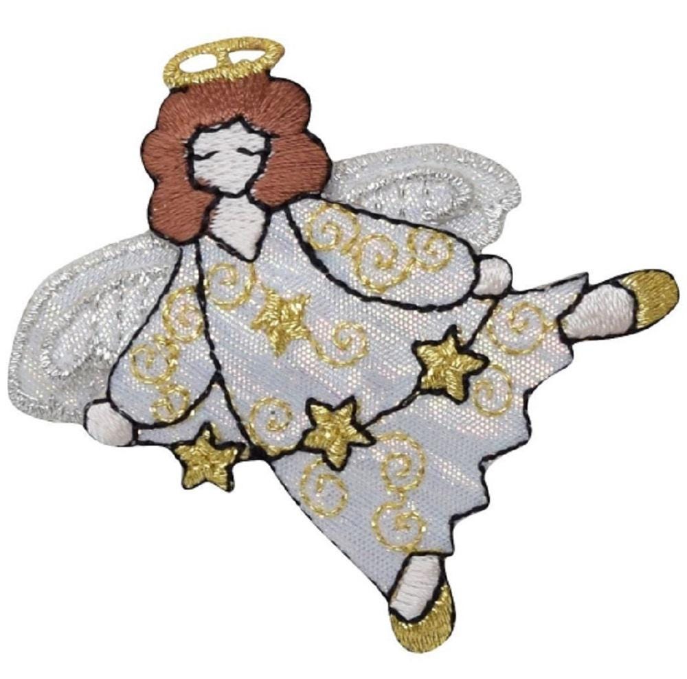 Angel Patch - Embroidered Religion, Halo, Gold Stars, Faith Badge (Iron On)
