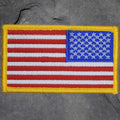 Reverse American Flag Patch - Embroidered United States USA Badge (Iron On)