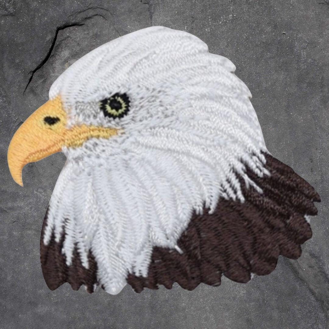 Bald Eagle Head Patch - Embroidered Applique American Bird Badge (Iron On)