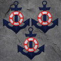 Anchor Patch Set - 3 Pack, Navy Blue, Sailing, Boating, Applique (Iron On)