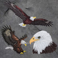 Bald Eagle Patch Set: Embroidered Iron-On Badges