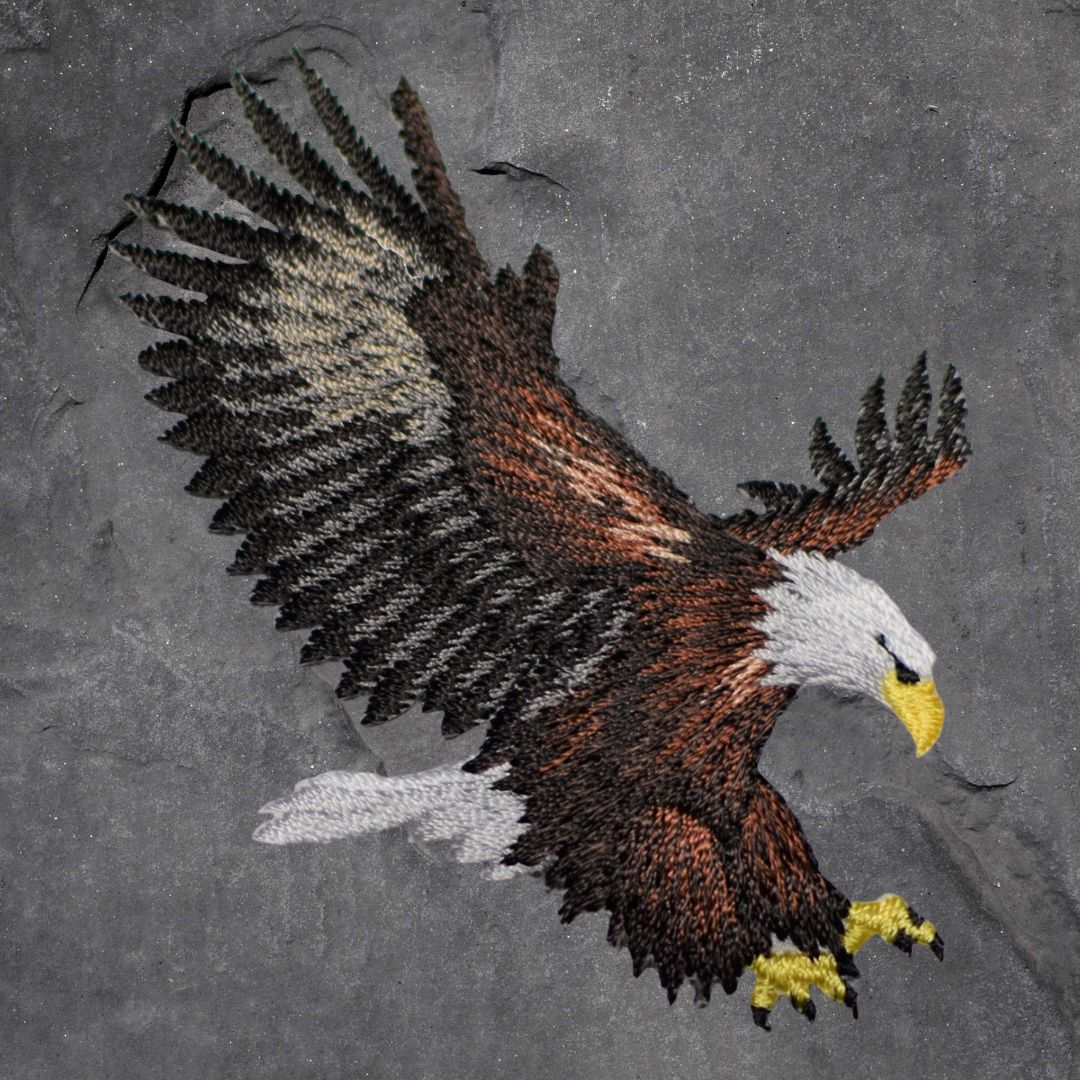 Bald Eagle Patch Set: Embroidered Iron-On Badges