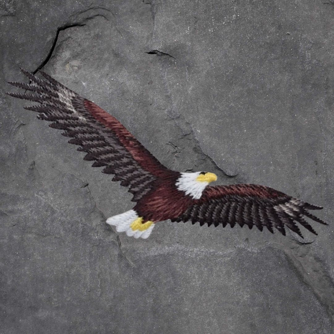 Bald Eagle Patch Set: Embroidered Iron-On Badges