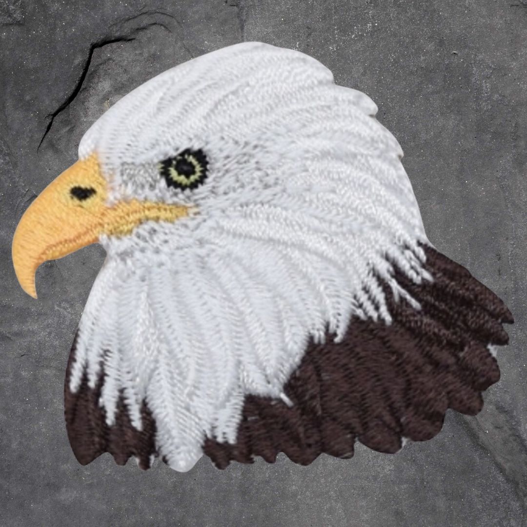 Bald Eagle Patch Set: Embroidered Iron-On Badges
