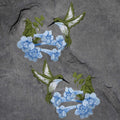 Hummingbird Patch Set - Bird, Flowers, Green, White, Applique (Iron On)
