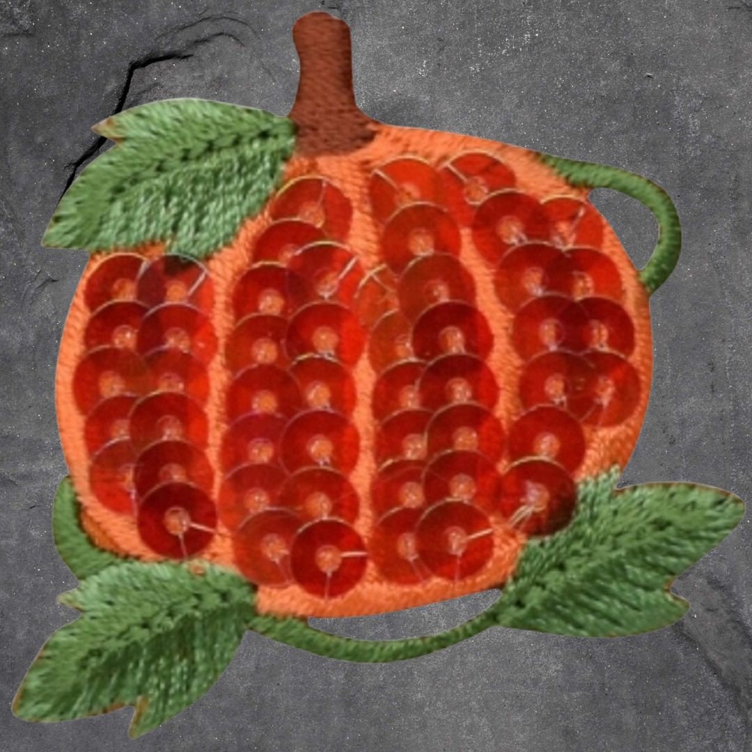 Pumpkin Applique Patch Set - Sequin, Halloween, Fall, Thanksgiving (Iron On)