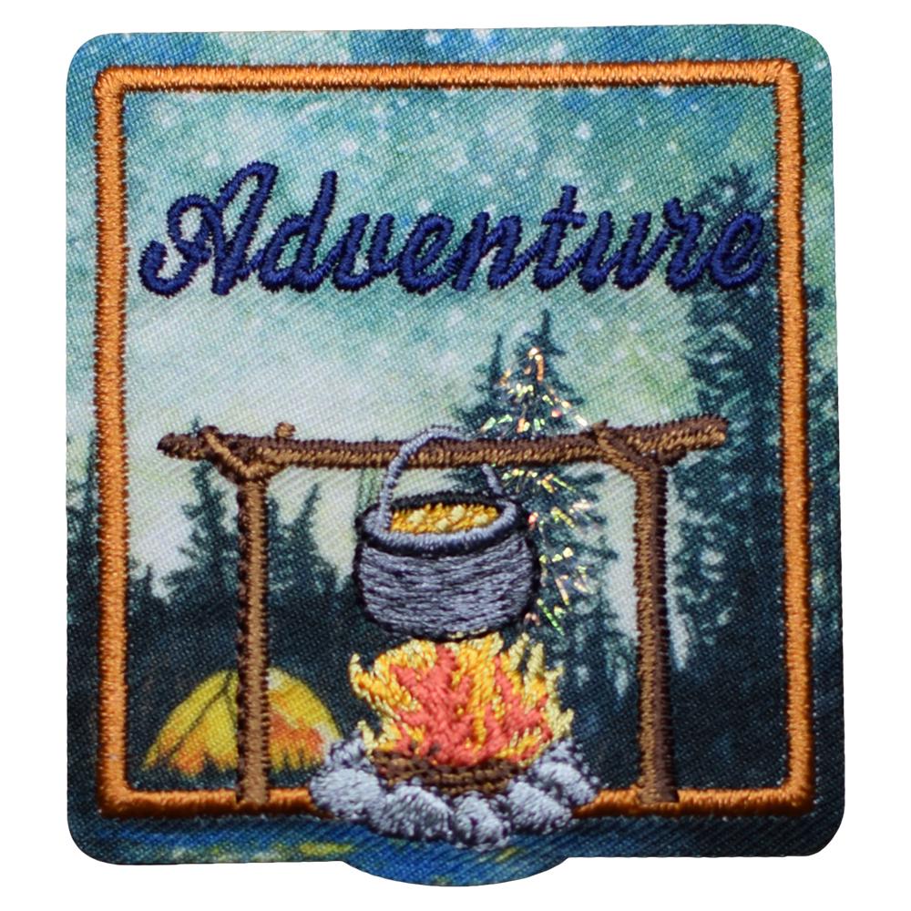 Adventure Patch - Embroidered Camping, Hiking, Nature Badge (Iron On)