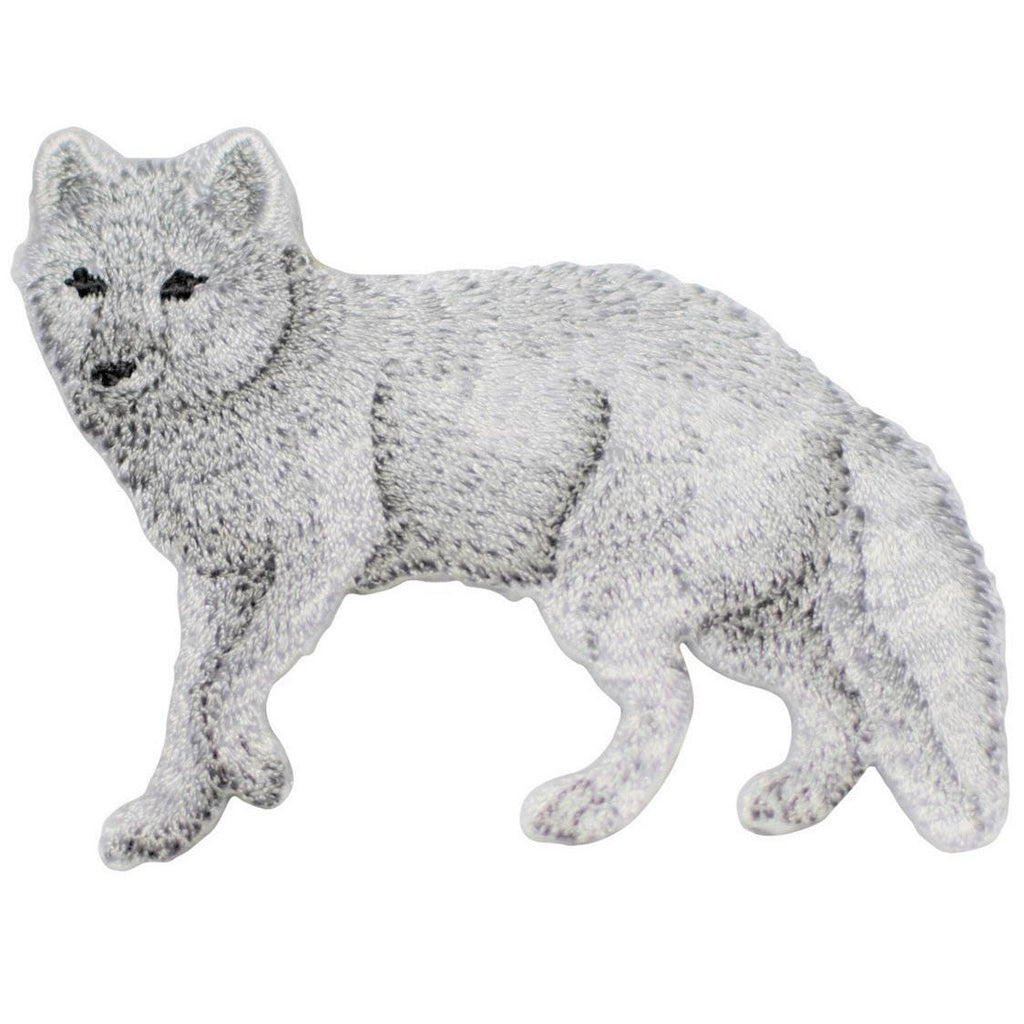 Arctic Fox Patch - Embroidered Applique Snow Fox, Animal Badge (Iron On)