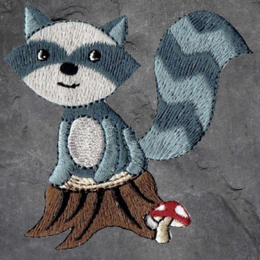 Raccoon Patch Set - Animal, Nocturnal Mammal, Applique (Iron On)