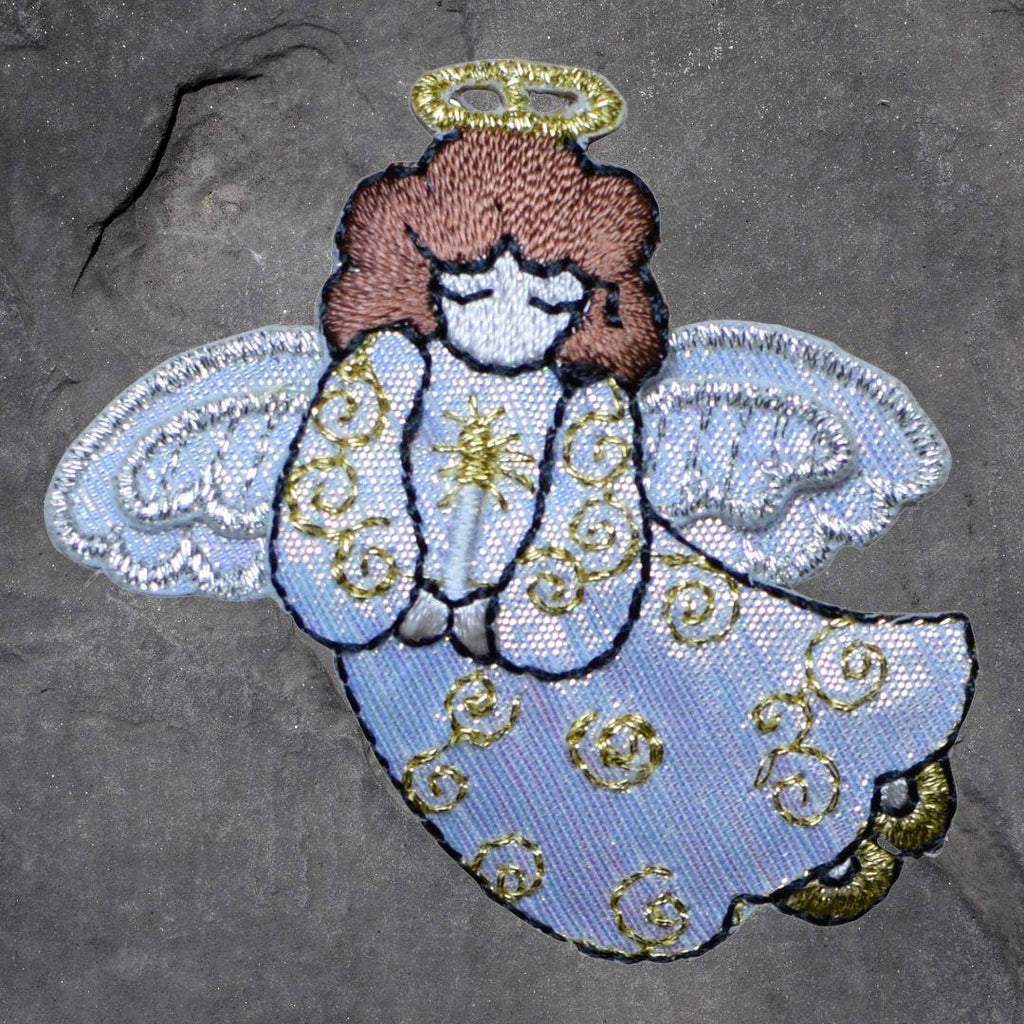Angel Patch - Embroidered Religion, Faith, Halo, Wings Badge (Iron On)