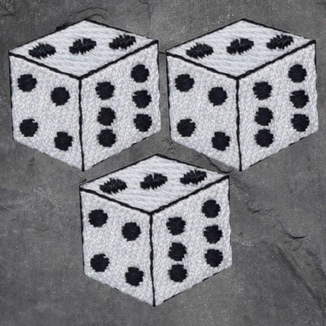 Dice Patch Set - Gambling, Games, Craps, Casino, 3 Pack, Applique (Iron On)